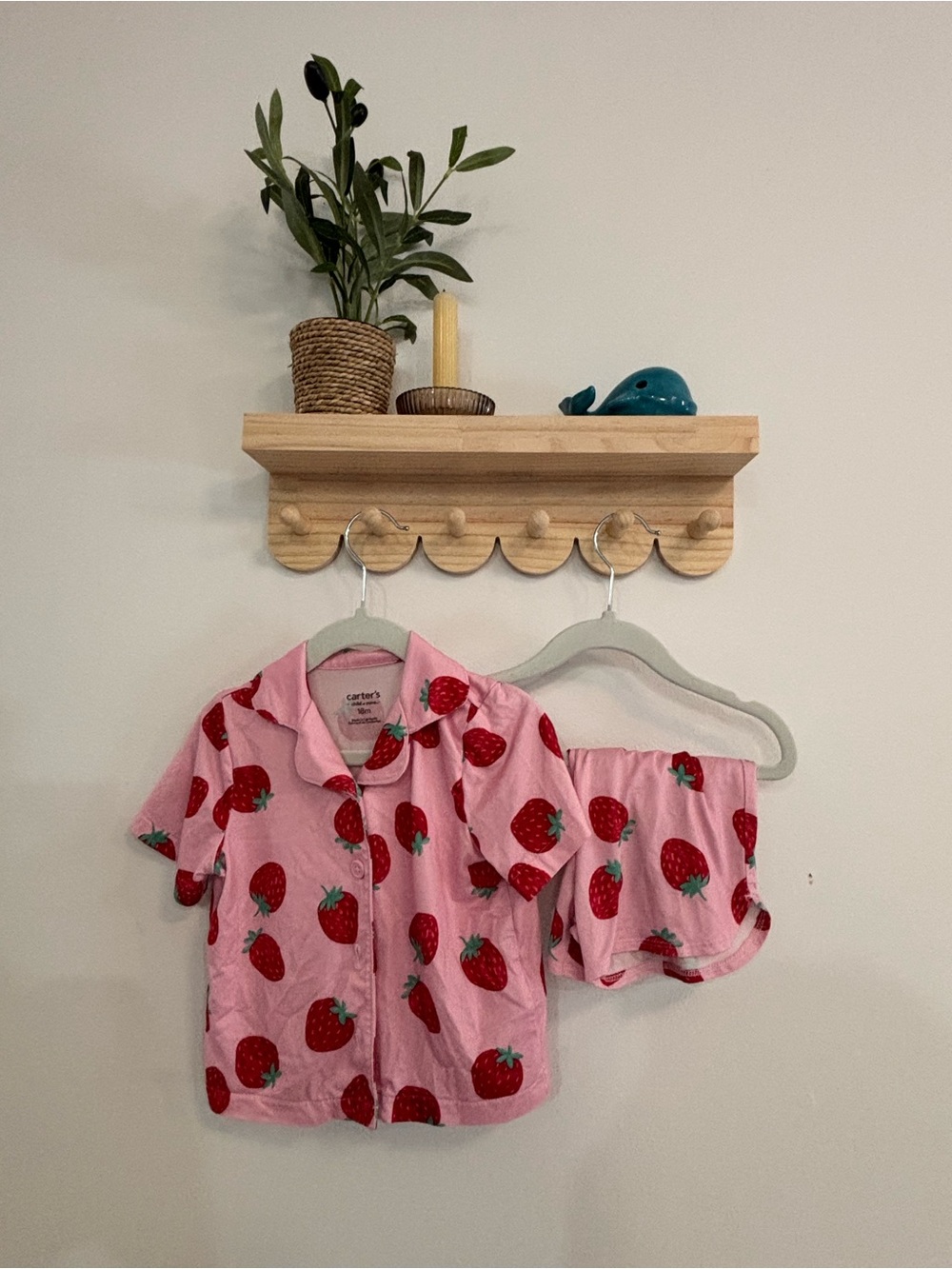 Carter's Pink Strawberry Print Pajama Set